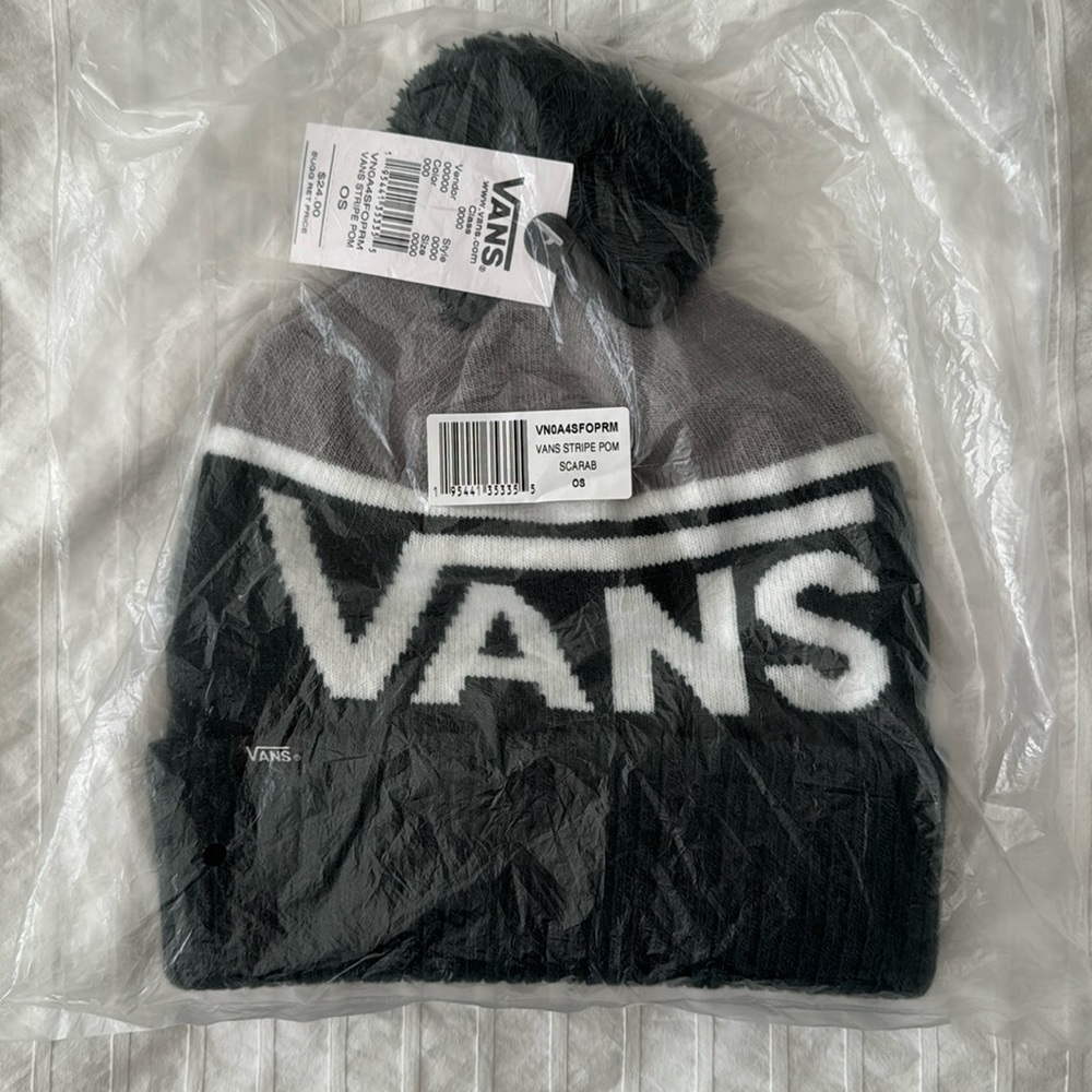 Vans stripe Pom beanie